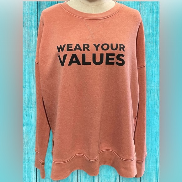Celebrate Secondhand Values ~ WEAR YOUR VALUES ~ Rehabbed Sweatshirt ~ M - Picture 4 of 6
